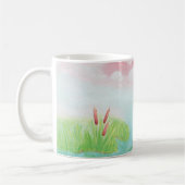 Ein Frosch springt in die Teichillustration Kaffeetasse (Links)