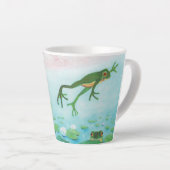 Ein Frosch springt in die Teichillustration Milchtasse (Rechte Ecke)