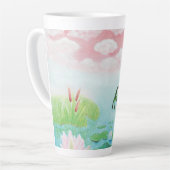 Ein Frosch springt in die Teichillustration Milchtasse (Linke Ecke)