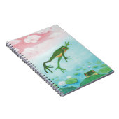 Ein Frosch springt in die Teichillustration Notizblock (Rechte Seite)