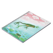 Ein Frosch springt in die Teichillustration Notizblock (Linke Seite)