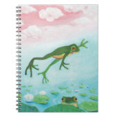 Ein Frosch springt in die Teichillustration Notizblock (Vorderseite)