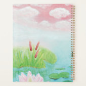 Ein Frosch springt in die Teichillustration Planer (Rückseite)