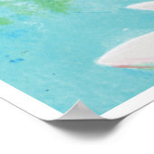 Ein Frosch springt in die Teichillustration Poster (Ecke)