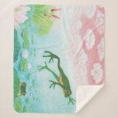 Ein Frosch springt in die Teichillustration Sherpadecke (Vorderseite)
