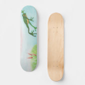 Ein Frosch springt in die Teichillustration Skateboard (Vorderseite)