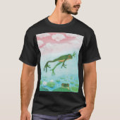 Ein Frosch springt in die Teichillustration T-Shirt (Vorderseite)