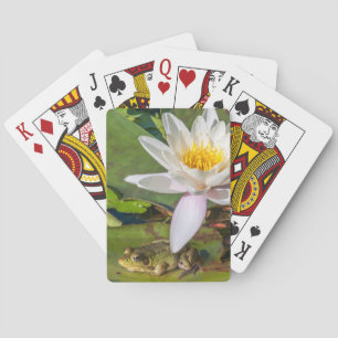 Ein Frosch unter einer Seerose Spielkarten