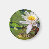 Ein Frosch unter einer Seeroseblume Magnet (Vorne)