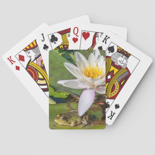 Ein Frosch unter einer Seeroseblume Spielkarten (Rückseite)
