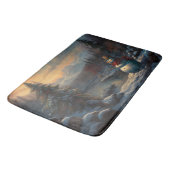 Ein frostiger Empfang | Jolly Snowman Christmas Badematte (Schrägansicht)