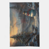 Ein frostiger Empfang | Jolly Snowman Christmas Geschirrtuch (Vertikal)