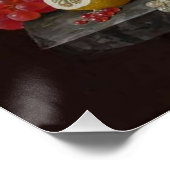 Ein fruchtiges Stillleben mit Champagner Poster (Ecke)