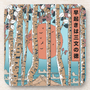 Ein Frühaufsteher erhält drei Glücksmaßstäbe Getränkeuntersetzer