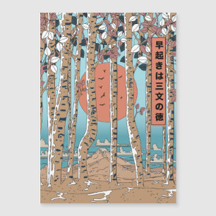 Ein Frühaufsteher erhält drei Glücksmaßstäbe Magnetkarte