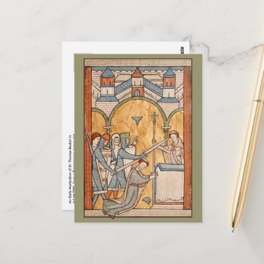 Ein früheres Martyrium von St. Thomas Becket in Ar Postkarte (Vorderseite/Rückseite Beispiel)
