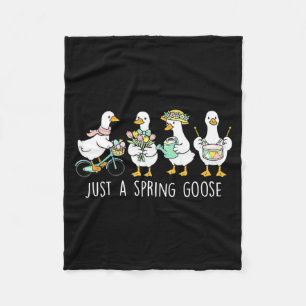 Ein Frühling Gans floral alberne Gans frohen Oster Fleecedecke