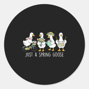 Ein Frühling Gans floral alberne Gans frohen Oster Runder Aufkleber