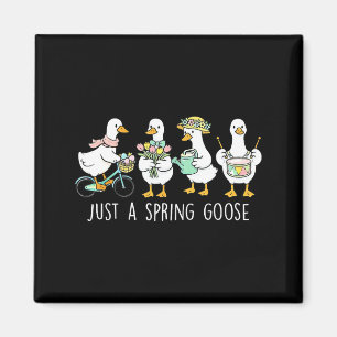 Ein Frühling Gans floral alberner Gans frohen Oste Magnet