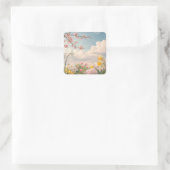 Ein Frühlingsblumenhintergrund Quadratischer Aufkleber (Tasche)