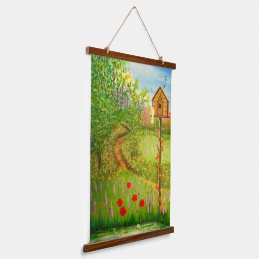 Ein Frühlingstag Wandteppich Mit Holzrahmen (Gewinkelt)