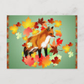 EIN FUCHS im FALL Postkarte (Vorderseite)