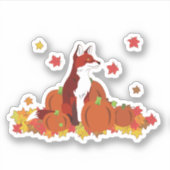Ein Fuchs im Kürbispflaster Aufkleber (Vorderseite)