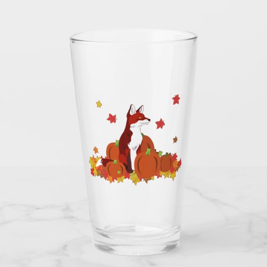 Ein Fuchs im Kürbispflaster Glas (Vorderseite)