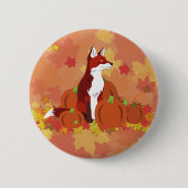 Ein Fuchs im Pumpkinpflaster Button (Vorderseite)