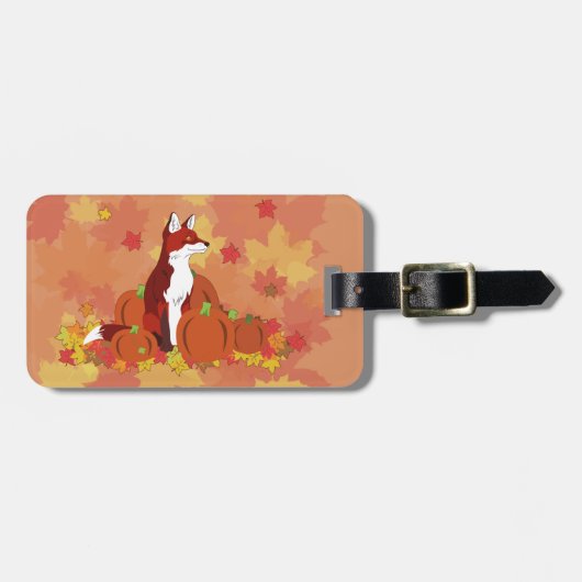 Ein Fuchs im Pumpkinpflaster Gepäckanhänger (Vorderseite horizontal)