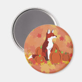 Ein Fuchs im Pumpkinpflaster Magnet (Vorderseite/Rückseite)