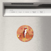 Ein Fuchs im Pumpkinpflaster Magnet (In Situ (Geschirrspüler))
