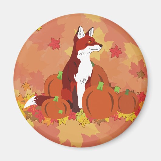 Ein Fuchs im Pumpkinpflaster Magnet (Vorne)