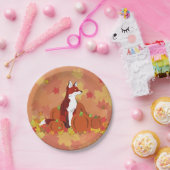 Ein Fuchs im Pumpkinpflaster Pappteller (Party)