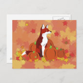 Ein Fuchs im Pumpkinpflaster Postkarte (Vorne/Hinten)