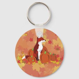 Ein Fuchs im Pumpkinpflaster Schlüsselanhänger