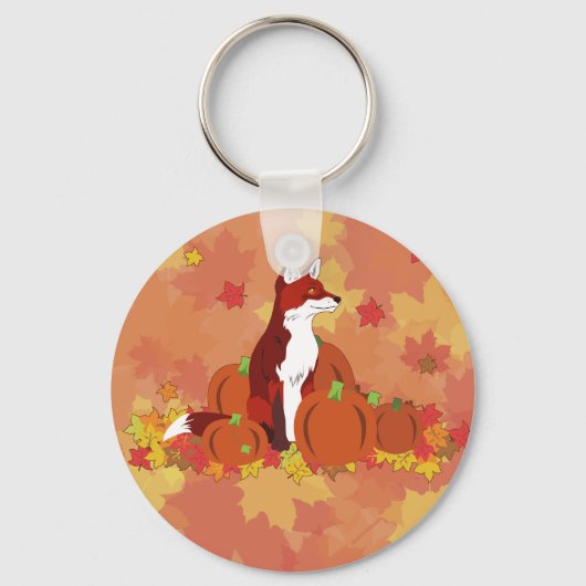 Ein Fuchs im Pumpkinpflaster Schlüsselanhänger (Vorderseite)