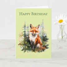 Ein Fuchs im Wald Geburtstagskarte #1