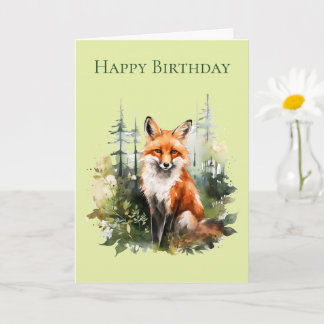 Ein Fuchs im Wald Geburtstagskarte #1 Karte