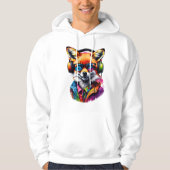 Ein Fuchs in Kopfhörern und Brillen Hoodie (Vorderseite)