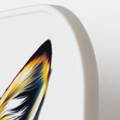 Ein Fuchs in Kopfhörern und Brillen Pickleball Schläger (Linke Seite)