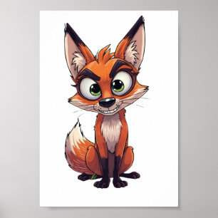 Ein Fuchs mit interessiertem Gesichtsausdruck Poster