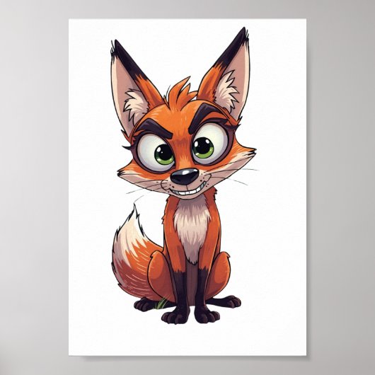 Ein Fuchs mit interessiertem Gesichtsausdruck Poster (Vorne)