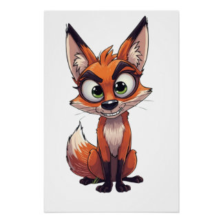 Ein Fuchs mit interessiertem Gesichtsausdruck Poster