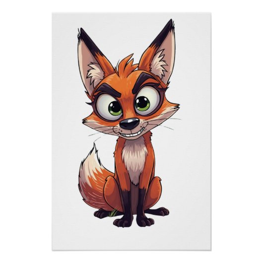 Ein Fuchs mit interessiertem Gesichtsausdruck Poster (Vorderseite)