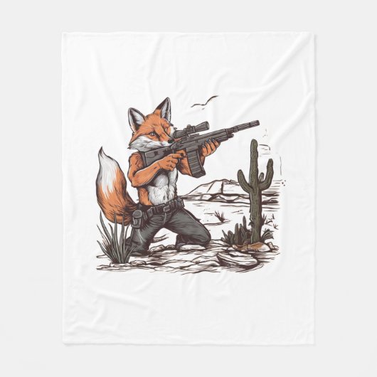 Ein Fuchs schießt einen Scharfschütze in der Wüste Fleecedecke (Vorderseite)