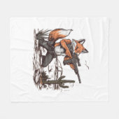 Ein Fuchs schießt einen Scharfschütze in der Wüste Fleecedecke (Vorderseite (Horizontal))
