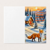 Ein Fuchs und eine gemütliche Hütte (Außenseite Aufgefaltet)