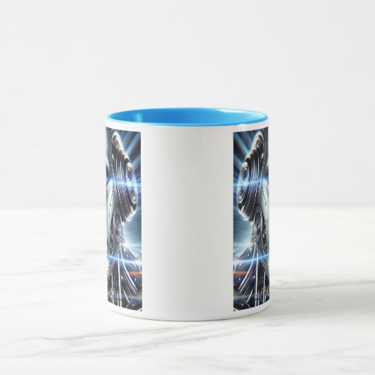 Ein funkelnder Android aus einer fernen Zukunft. Tasse (Zentrum)