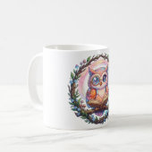 Ein funky himmlischer Eulen-Gelehrter-Becher! Kaffeetasse (Vorderseite Links)